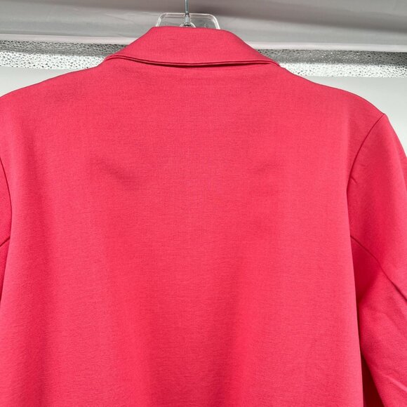 Dear Scarlett Womens Blazer Jacket Open Front Ruched Sleeve Pink Size Large - Picture 6 of 9